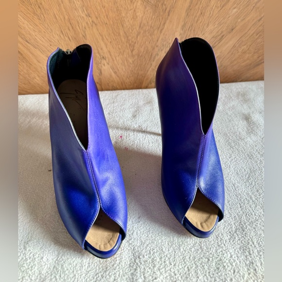 Giuseppe Zanotti Design blue/purple Leather “6 Peep Toe High Heels Womens 39.5EU - Picture 11 of 14